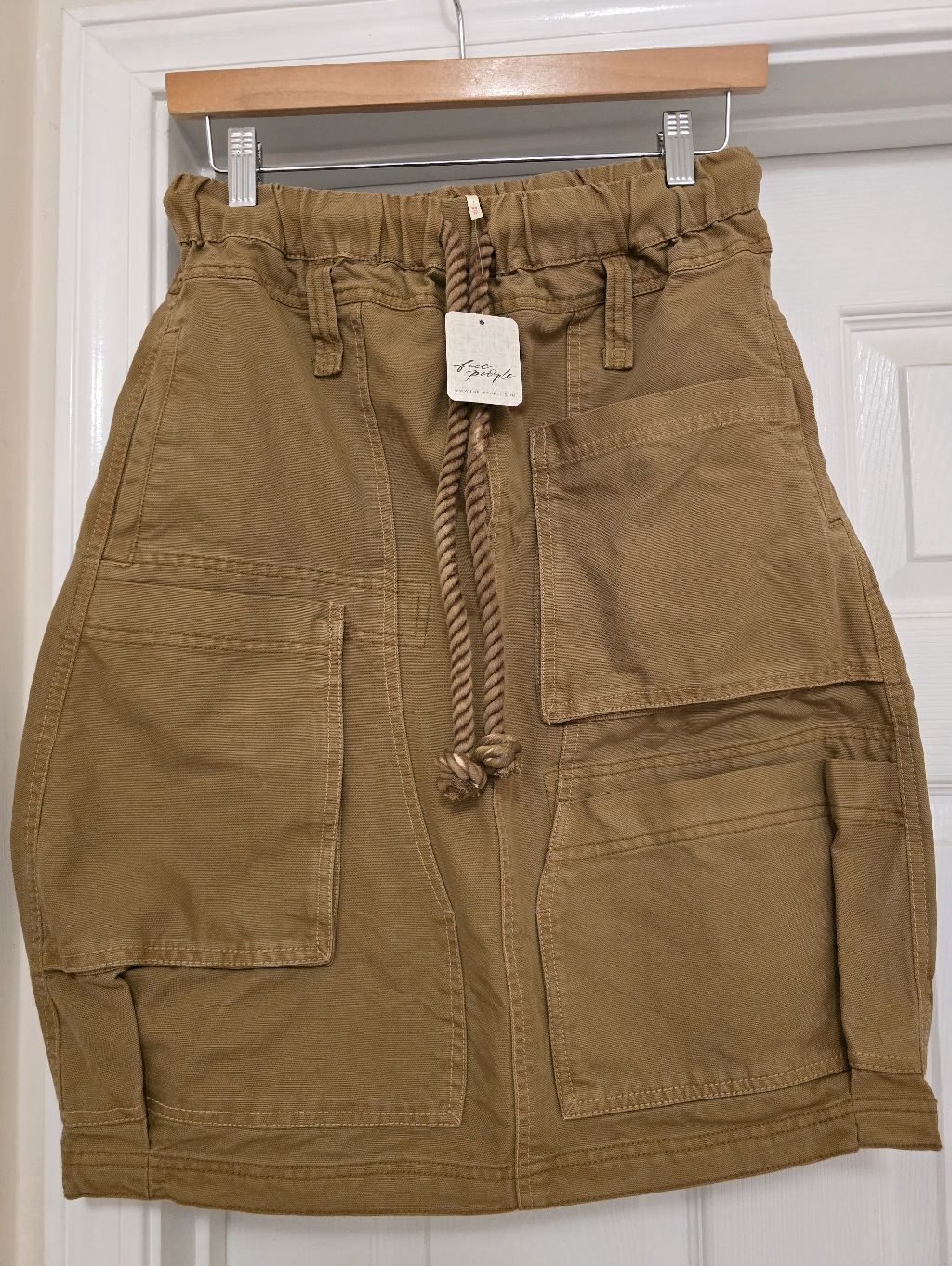 Free People Utility Cargo Skirt In Camel Nwt